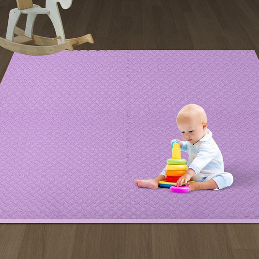 BoPeep EVA Foam Kids Play Mat Floor Baby Crawling Interlocking Waterproof Purple 4Pack