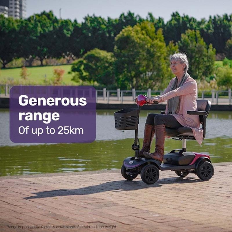 Load image into Gallery viewer, Equipmed SmartRider Folding Electric Mobility Scooter Black &amp; Red
