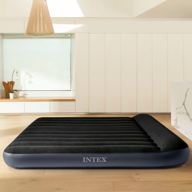 Load image into Gallery viewer, Intex Dura-Beam Classic Inflatable Airbed Mattress w/ Pillow Rest Black King
