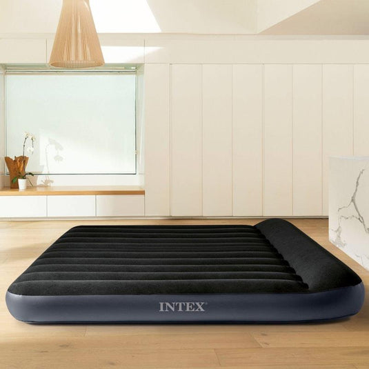 Intex Dura-Beam Classic Inflatable Airbed Mattress w/ Pillow Rest Black King