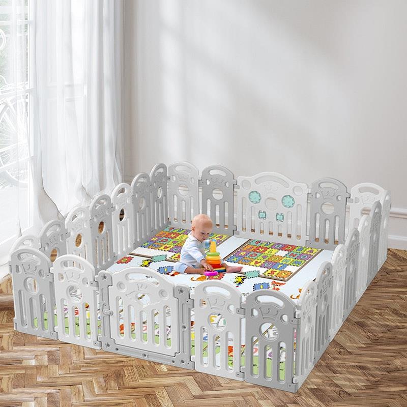 Load image into Gallery viewer, BoPeep Kids Playpen Baby Safety Gate Toddler Fence Child Play Game Toy 24 Grey
