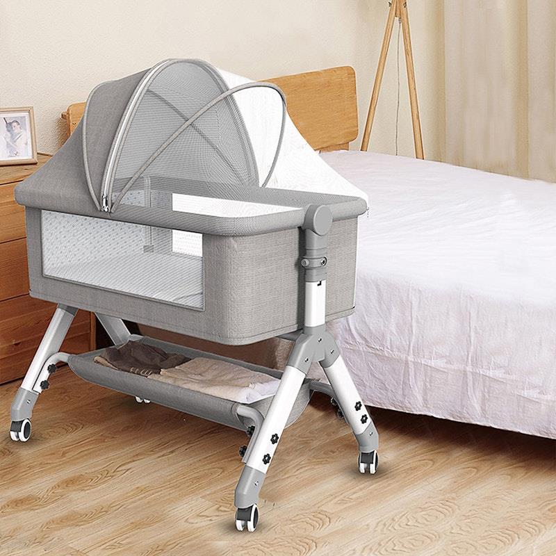 Load image into Gallery viewer, BoPeep Baby Cot Bed Crib Portable Bassinet Safety Fence Adjustable Bedside 1pc
