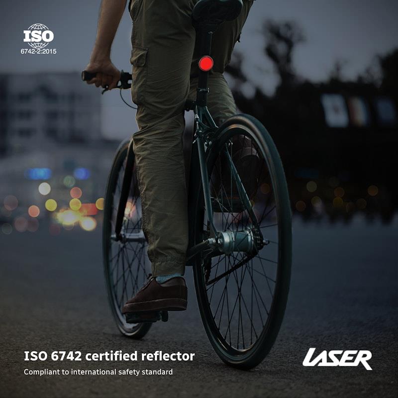 Load image into Gallery viewer, Laser Round Red Reflector Smart Tag 1 Piece
