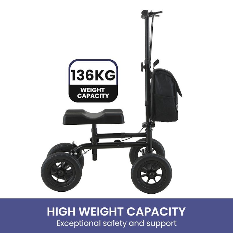 Load image into Gallery viewer, Orthonica Foldable Steel Mobility Knee Scooter Walker Black
