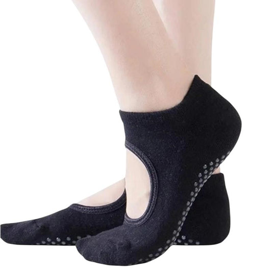 High Heel Jungle Peek Full Grip Pilates/ Yoga Sock Black Bundle