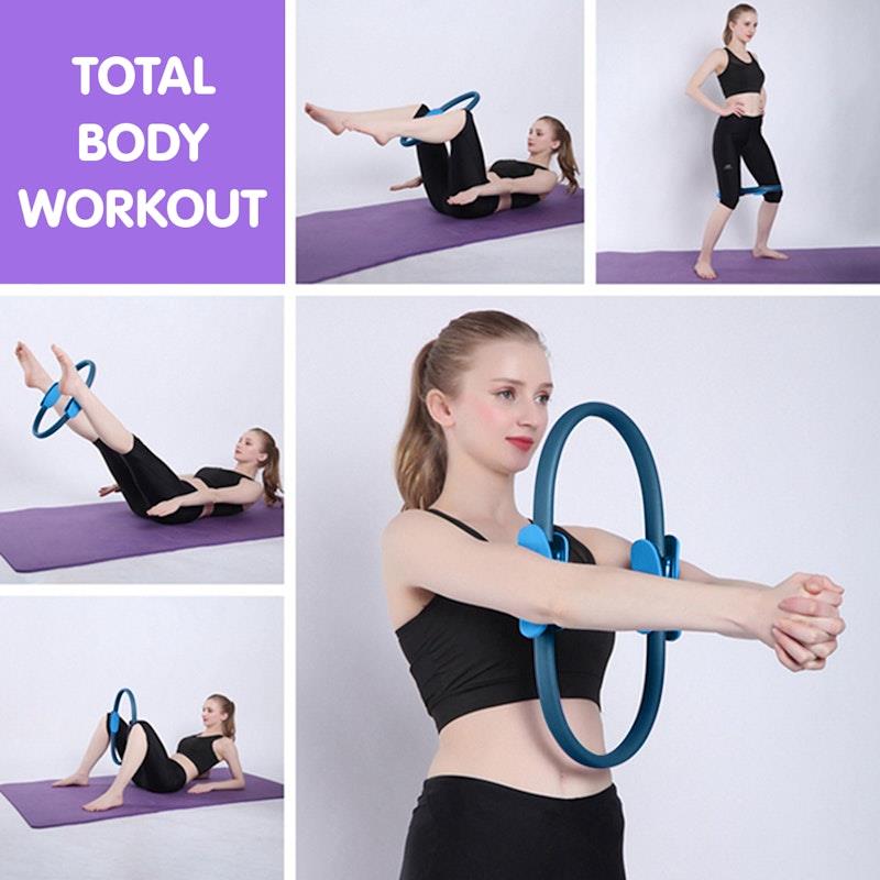 Load image into Gallery viewer, Powertrain Pilates Ring Band Yoga Home Workout Exercise Band Blue
