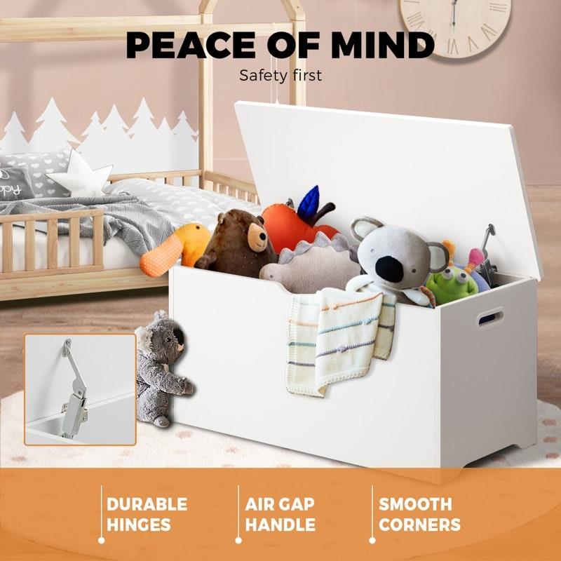 Load image into Gallery viewer, Oikiture Kids Toy Storage Box Cabinet Wooden Chest Container Room Organiser White
