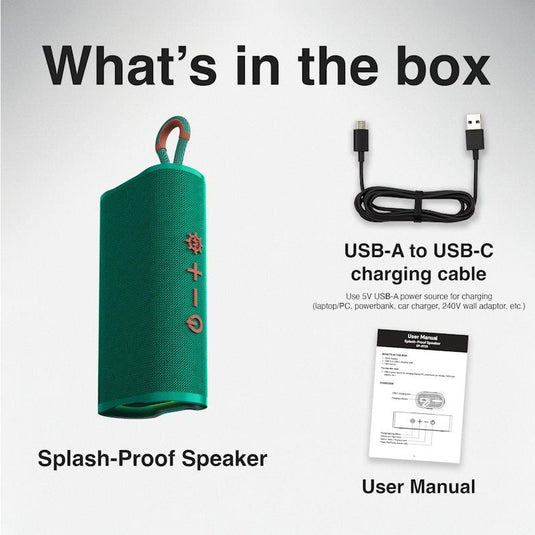 Laser Splash Proof Bluetooth Speaker Green