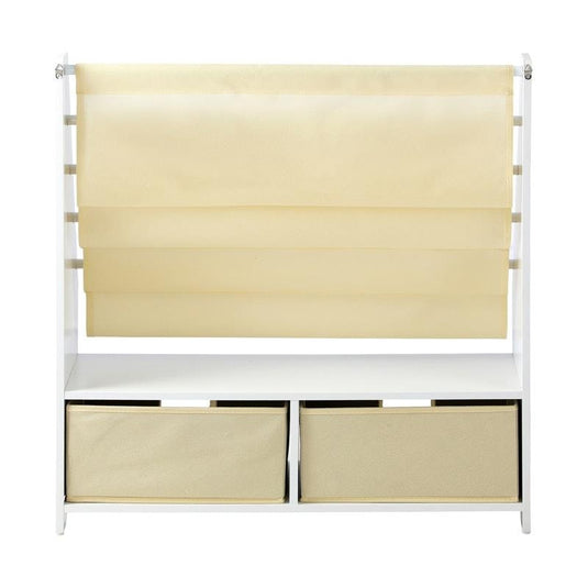 Oikiture Kids Bookshelf Bookcase Children Toys Storage Shelf Rack DIY Organiser Beige