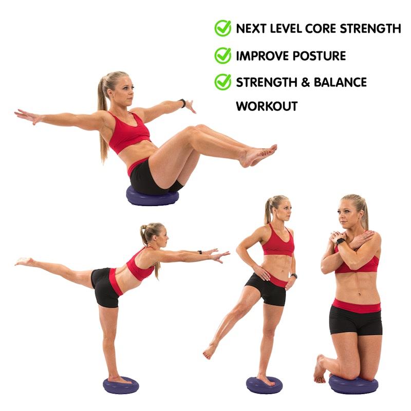Load image into Gallery viewer, Powertrain Yoga Stability Disc Home Gym Pilates Balance Trainer Purple
