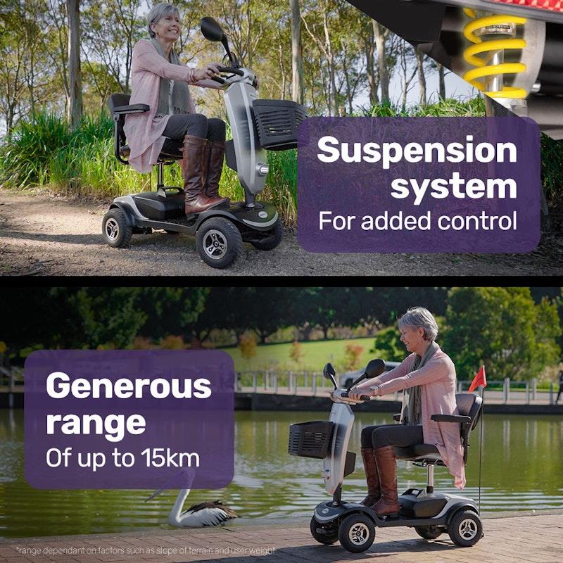 Load image into Gallery viewer, Equipmed Electric Mobility Scooter For Elderly Pathline (Silver)
