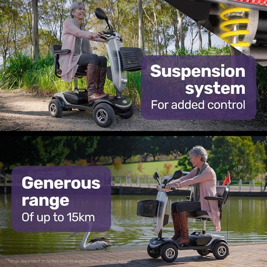 Equipmed Electric Mobility Scooter For Elderly Pathline (Silver)