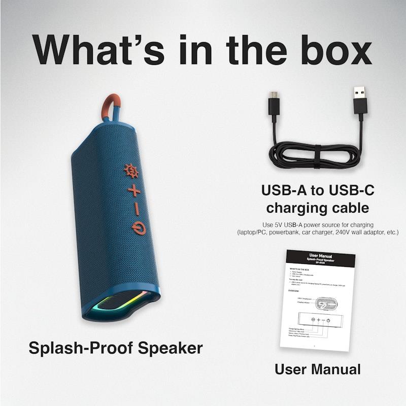 Load image into Gallery viewer, Laser Splash Proof Bluetooth Speaker Blue

