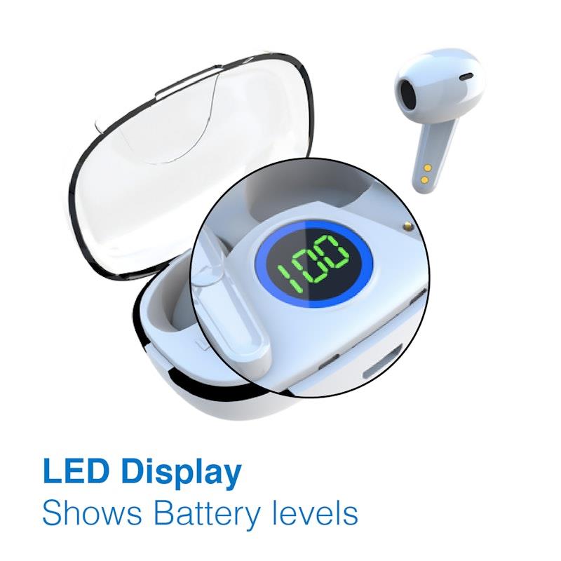 Load image into Gallery viewer, Laser TWS Earbuds with LED Display White
