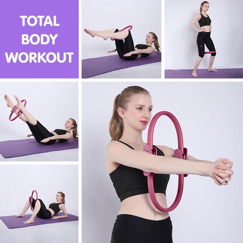 Load image into Gallery viewer, Powertrain Pilates Ring Band Yoga Home Workout Exercise Band Pink

