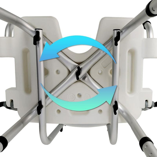 Orthonica Shower Chair - Blue with Adjustable Armrests
