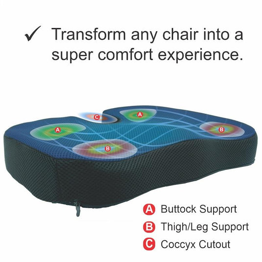 BodyAssist Coccyx Comfort Seat Cushion & Large Hot/Cold Gel Pack One Size