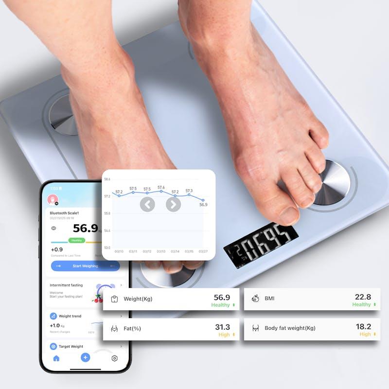 Load image into Gallery viewer, Clevinger Bluetooth Smart Digital Glass Bathroom Scale Max Capacity 180KG 1Unit
