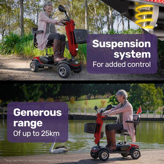 Equipmed Electric Mobility Scooter For Elderly Pathline (Red)