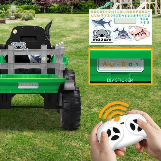 Mazam Kids Ride On Car Tractor 12V Remote Control Electric Battery Toy XL Green