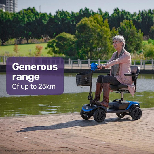 Equipmed SmartRider Folding Electric Mobility Scooter Black & Blue