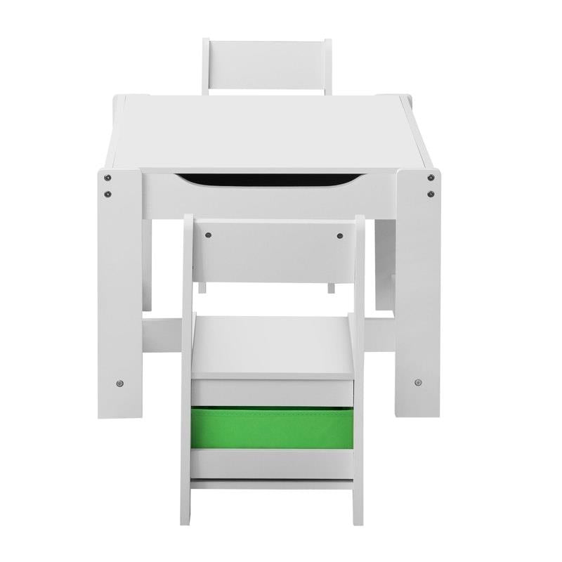 Load image into Gallery viewer, Oikiture Kids Table and Chair Set Storage Box Toys Wooden Play Activity Desk Green &amp; White
