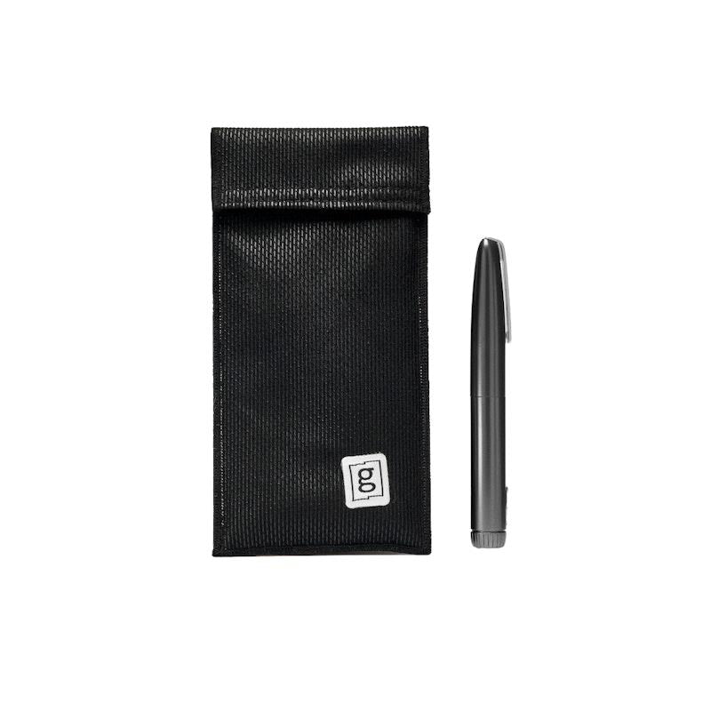 Load image into Gallery viewer, Glucology Black 2 Pen Pouch + Temperature Sensor + 20 Pack Alcohol free Finger Wipes Bundle
