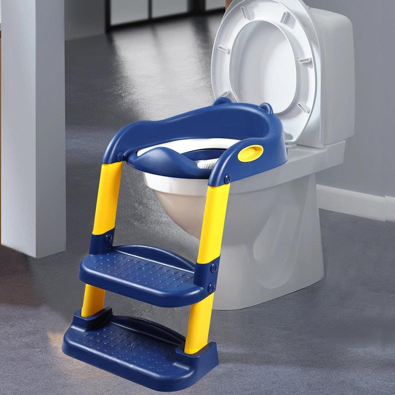 Load image into Gallery viewer, BoPeep Kids Toilet Ladder Toddler Training Step Stool Soft Seat Non Slip Blue

