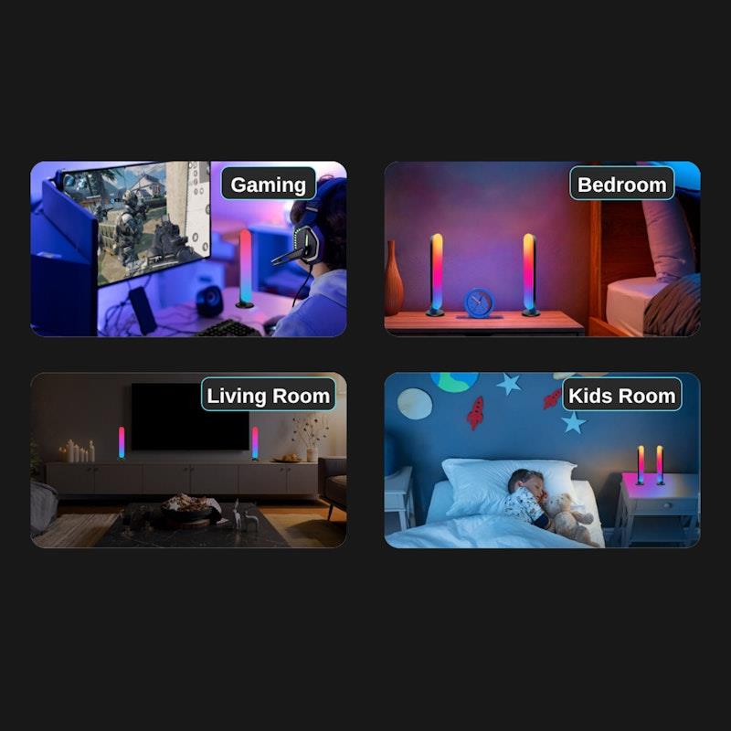Load image into Gallery viewer, Laser Gaming RGB LED Desk Light 2 Pack Black
