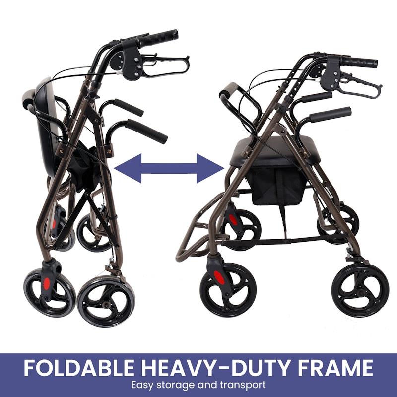 Load image into Gallery viewer, Orthonica Aluminum Rollator Walker Grey
