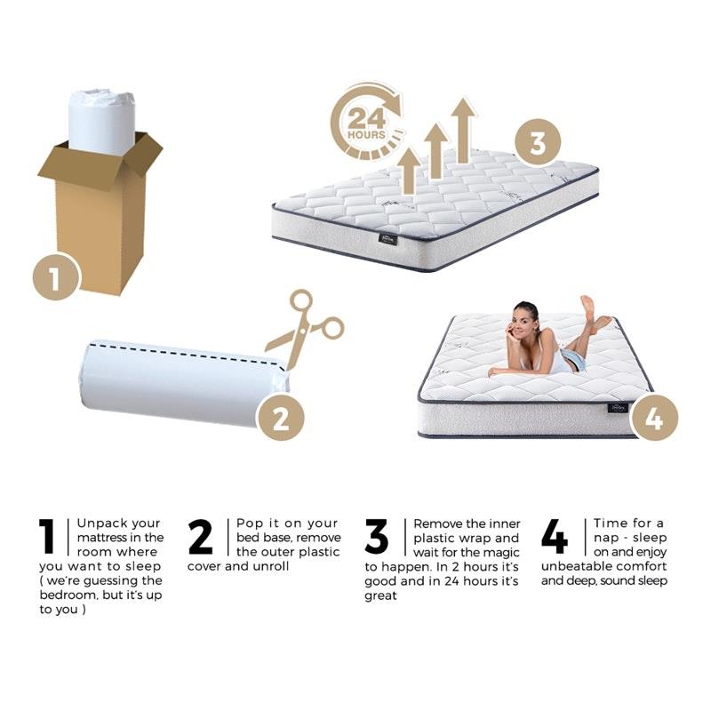 Load image into Gallery viewer, Bedra Bedding Single Mattress Bed Luxury Medium Firm Foam Boucle Bonnell Spring 16cm 1unit

