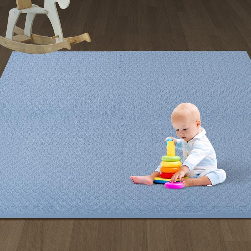 Load image into Gallery viewer, BoPeep EVA Foam Kids Play Mat Floor Baby Crawling Interlocking Waterproof Carpet Blue 4Pack

