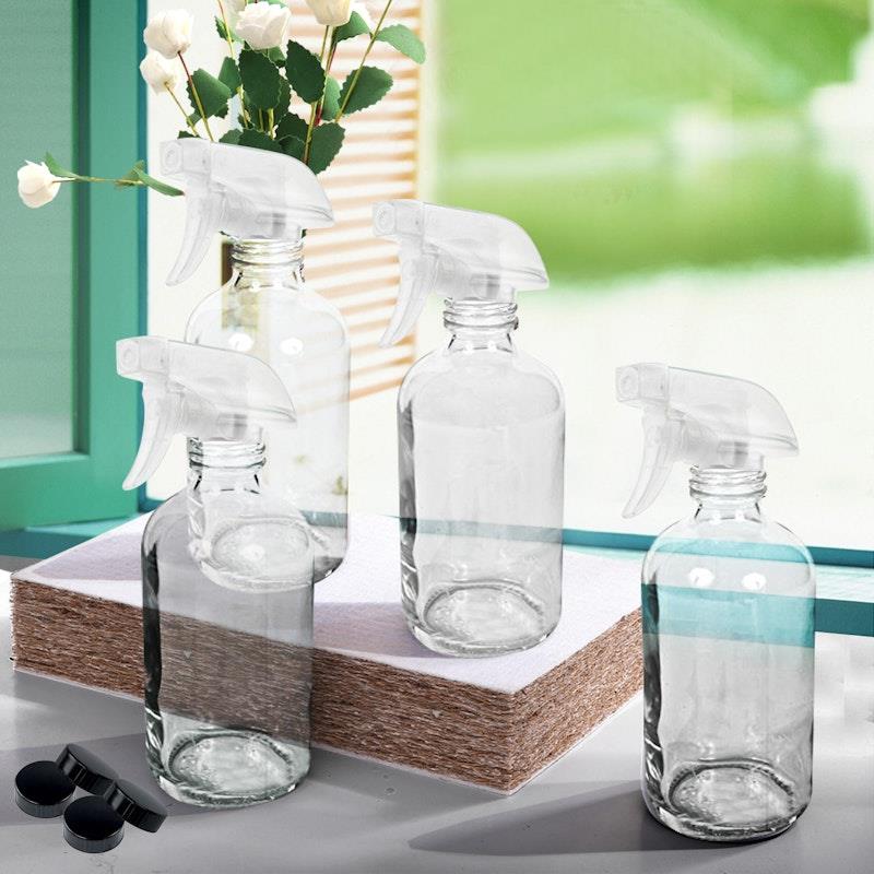 Load image into Gallery viewer, Traderight 4x 500ml Clear Glass Spray Bottles Trigger Water Sprayer Aromatherapy Dispenser Bundle
