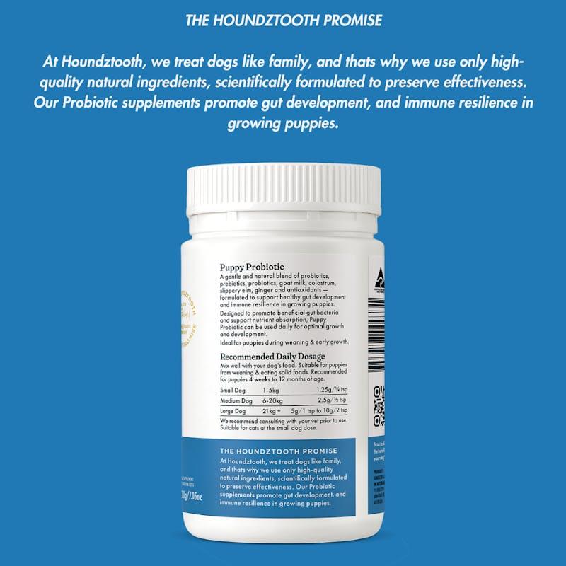 Load image into Gallery viewer, HOUNDZTOOTH Puppy Probiotic Health Supplement for Dogs 200g
