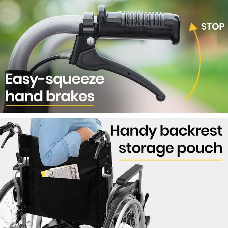 Load image into Gallery viewer, Equipmed Folding Wheelchair XXL Extra-Wide Bariatric Seat Black
