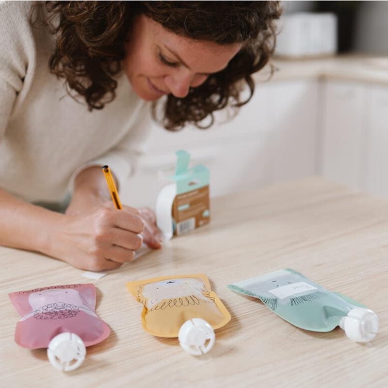 Load image into Gallery viewer, Cherub Baby On the Go Reusable Food Pouches | Bundle Kit | Cerulean &amp; Sage Pack
