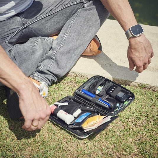 Glucology Travel Bundle Case - Classic, Black/ 2 Pen Pouch - Black/ 3 Sharps