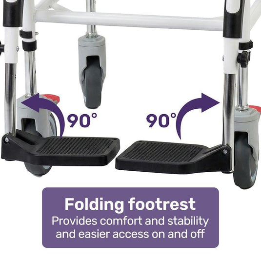 Equipmed Commode Shower Chair with Wheels Black