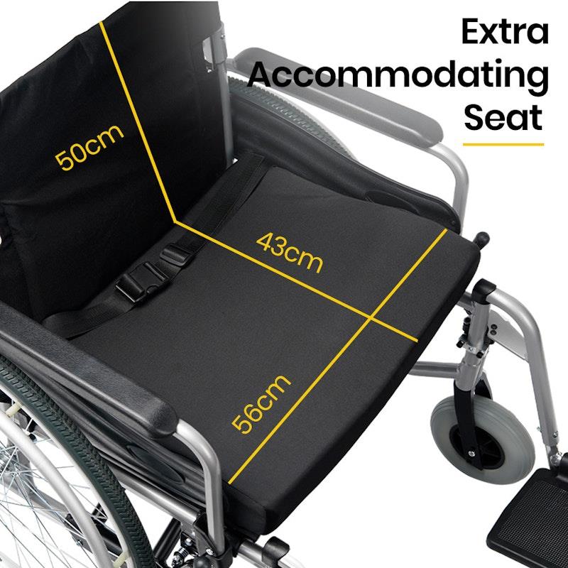 Load image into Gallery viewer, Equipmed Folding Wheelchair XXL Extra-Wide Bariatric Seat Black
