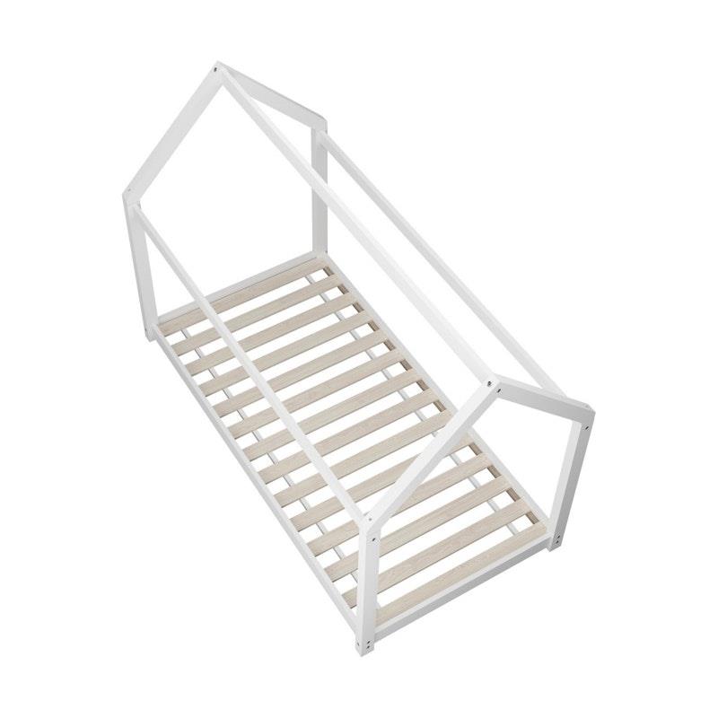 Load image into Gallery viewer, Oikiture Bed Frame Single Wooden Timber House Style Platform White 1unit

