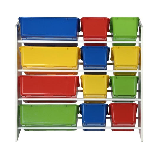 Oikiture Kids Toy Box Organiser 12 Bins Display Shelf Storage Rack Drawer Multicolors