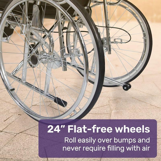 Equipmed Folding Manual Reclining Wheelchair Black