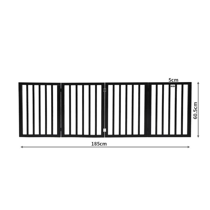 Load image into Gallery viewer, PaWz 4 Panels Wooden Pet Gate Dog Fence Safety Stair Barrier Security Door Black
