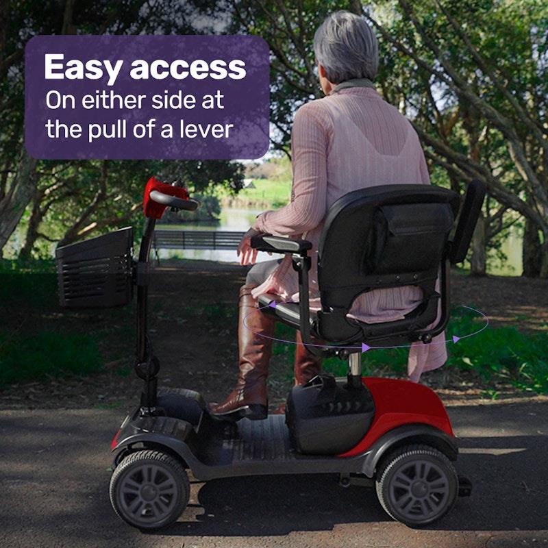 Load image into Gallery viewer, Equipmed SmartRider Folding Electric Mobility Scooter Black &amp; Red
