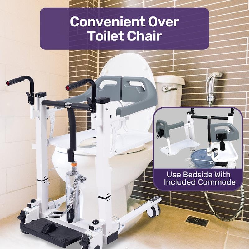 Load image into Gallery viewer, Equipmed 4 In 1 Patient Lift Transfer Chair White
