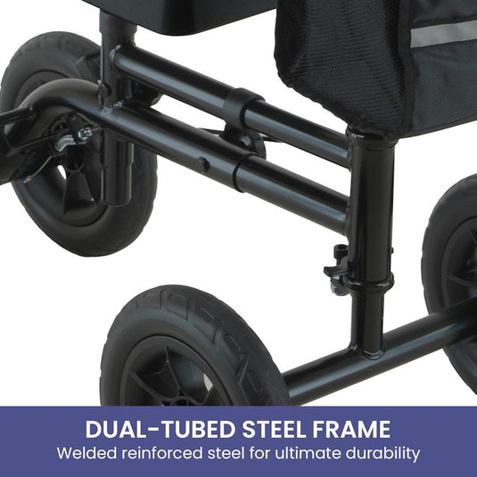 Orthonica Foldable Steel Mobility Knee Scooter Walker Black