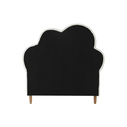 Oikiture Bed Frame Single Size Cloud Kids Bed Frame Leather White