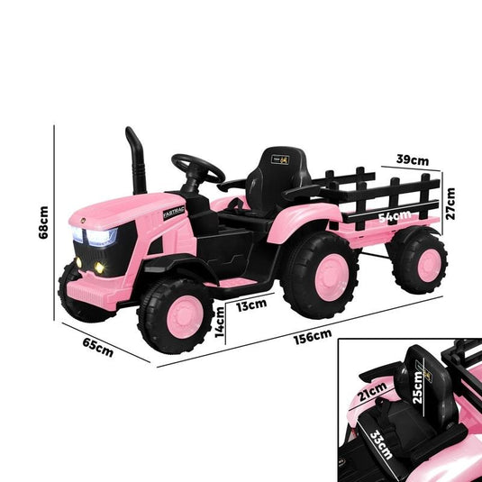 Mazam XL SIZE Kids Ride On Car Tractor 12V Remote Control Electric Pink