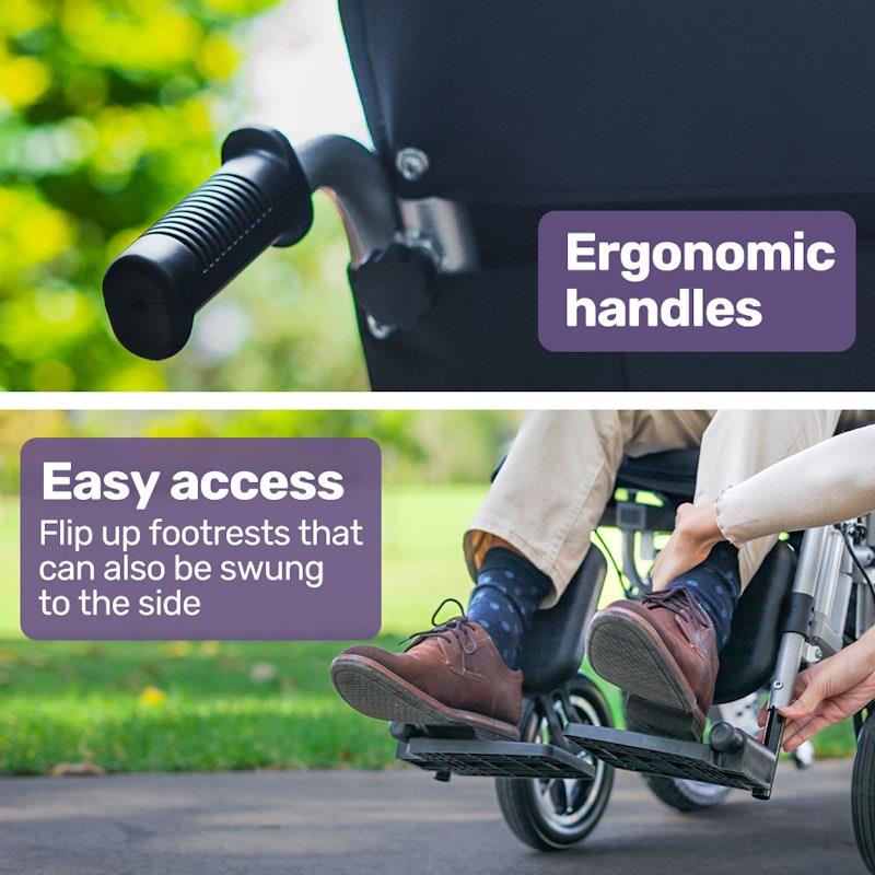 Load image into Gallery viewer, Equipmed Power Electric Wheelchair Longrange Auto Recline Grey &amp; Black
