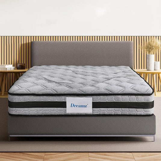 DreamZ Spring Mattress Bed Pocket Egg Crate Foam Medium Firm 22CM King